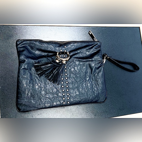 Cache clutch leather tassel  zipper - Picture 3 of 12